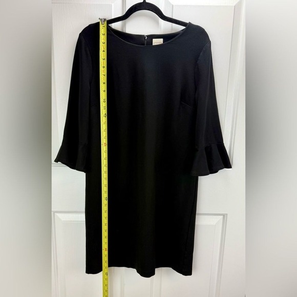 Chico's Black Bell Sleeve Knee Length Sheath Dress Chico Size 1.5 (US M/10) - Picture 7 of 12